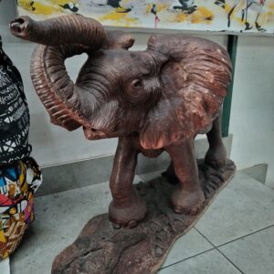 Handcrafted African Ironwood Elephant Sculpture
